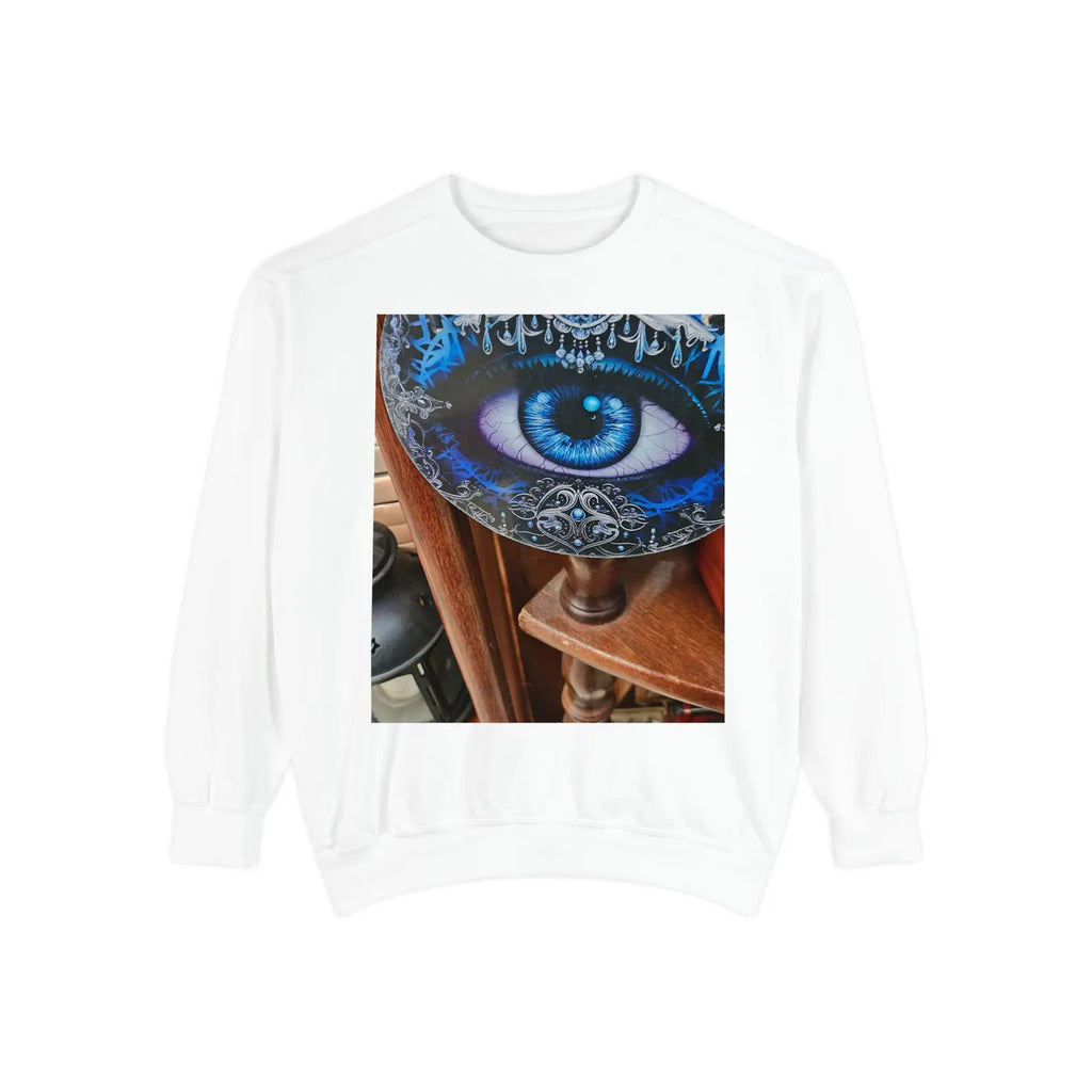 Blue Evil Eye Graphic Sweatshirt | Mystical Eye Artwork
