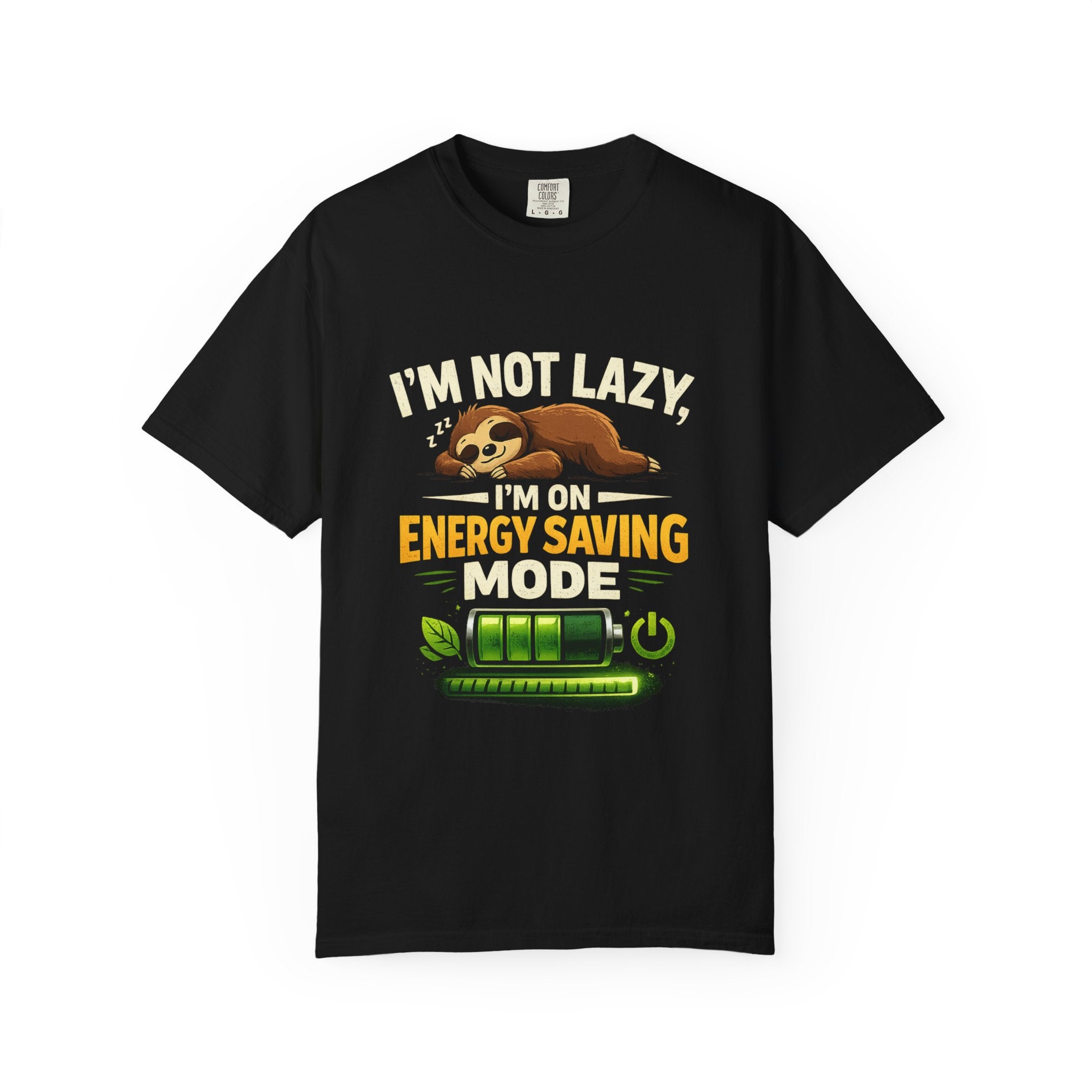 Sloth Saving Energy T-Shirt — meme Cute Lazy Eco Graphic Tee