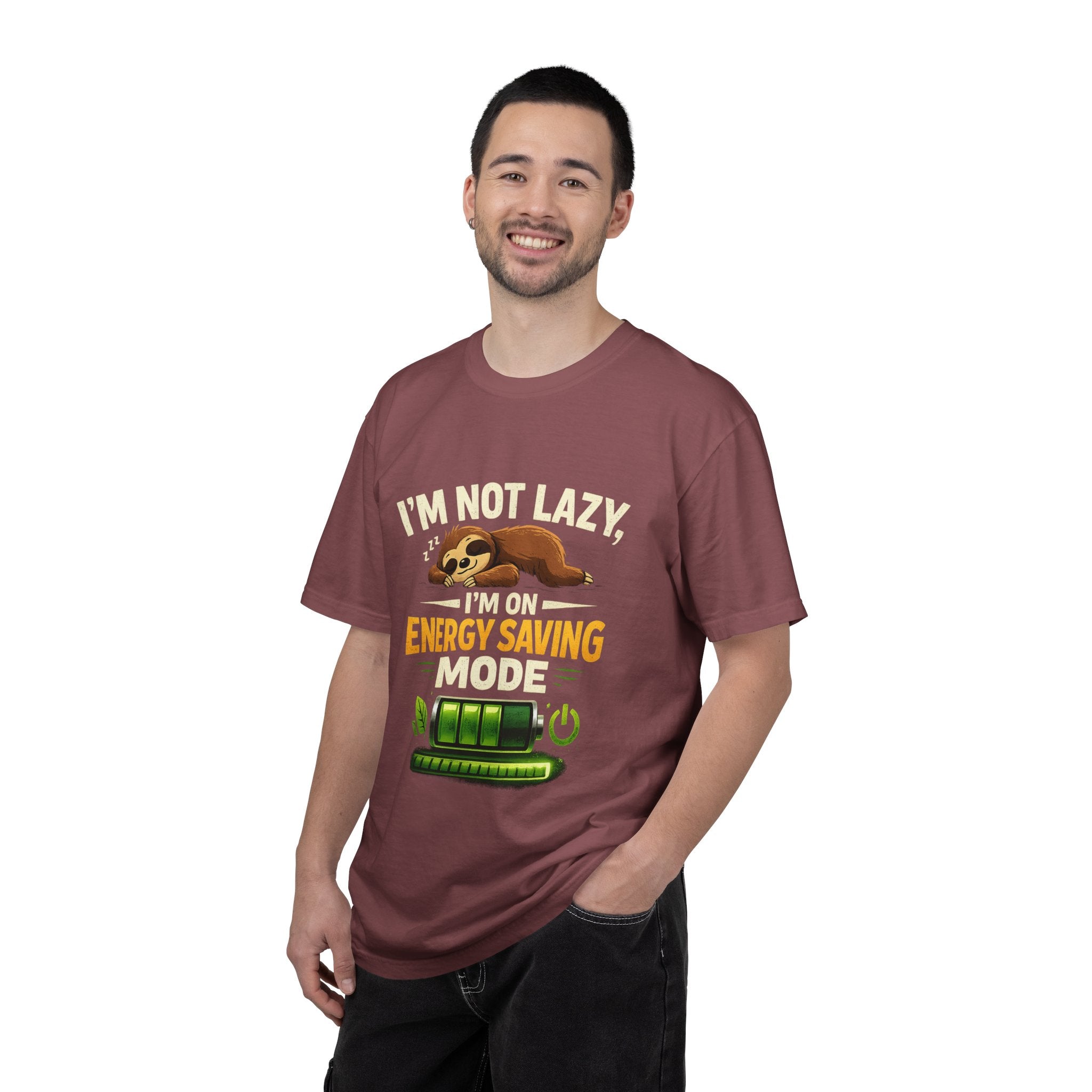 Sloth Saving Energy T-Shirt — meme Cute Lazy Eco Graphic Tee