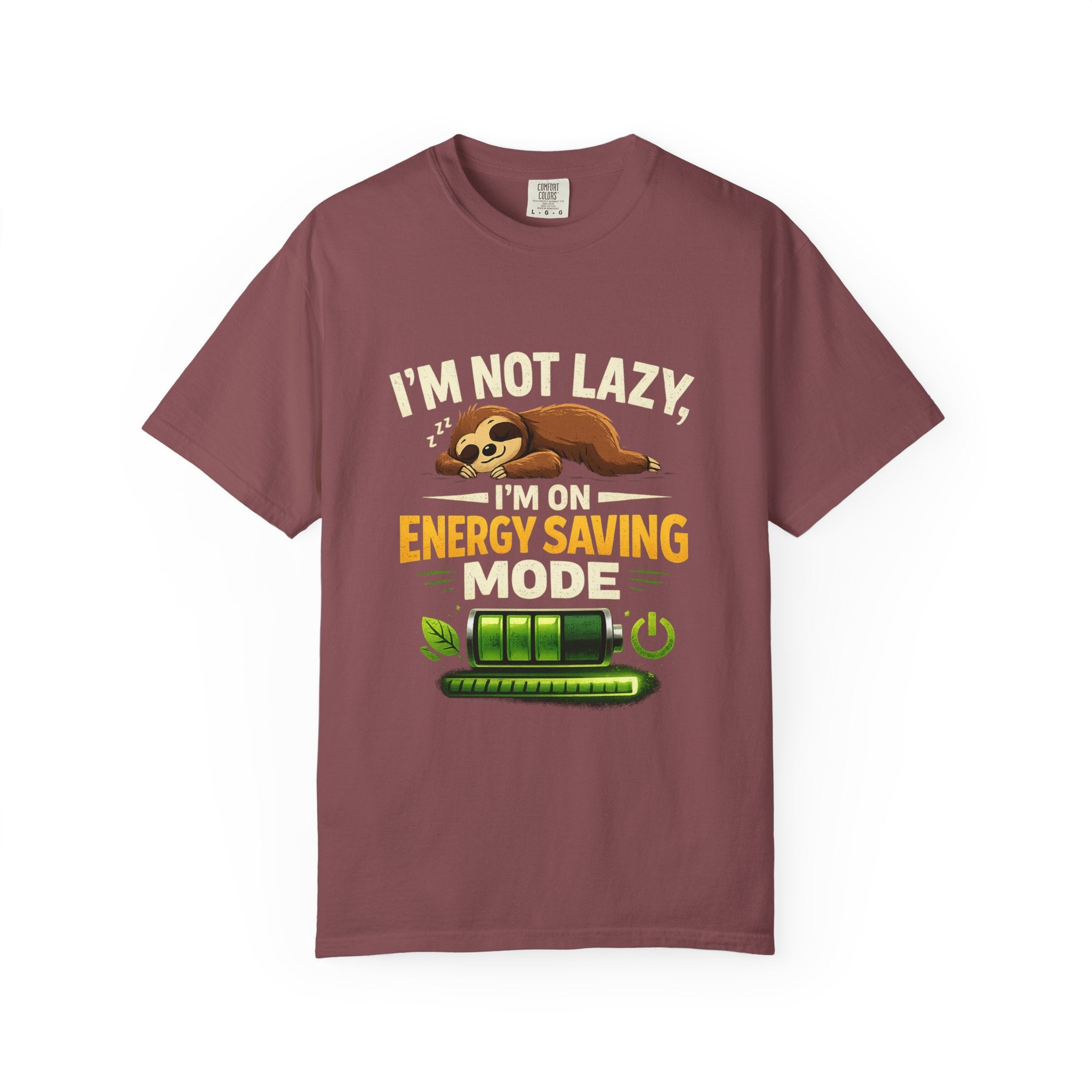 Sloth Saving Energy T-Shirt — meme Cute Lazy Eco Graphic Tee