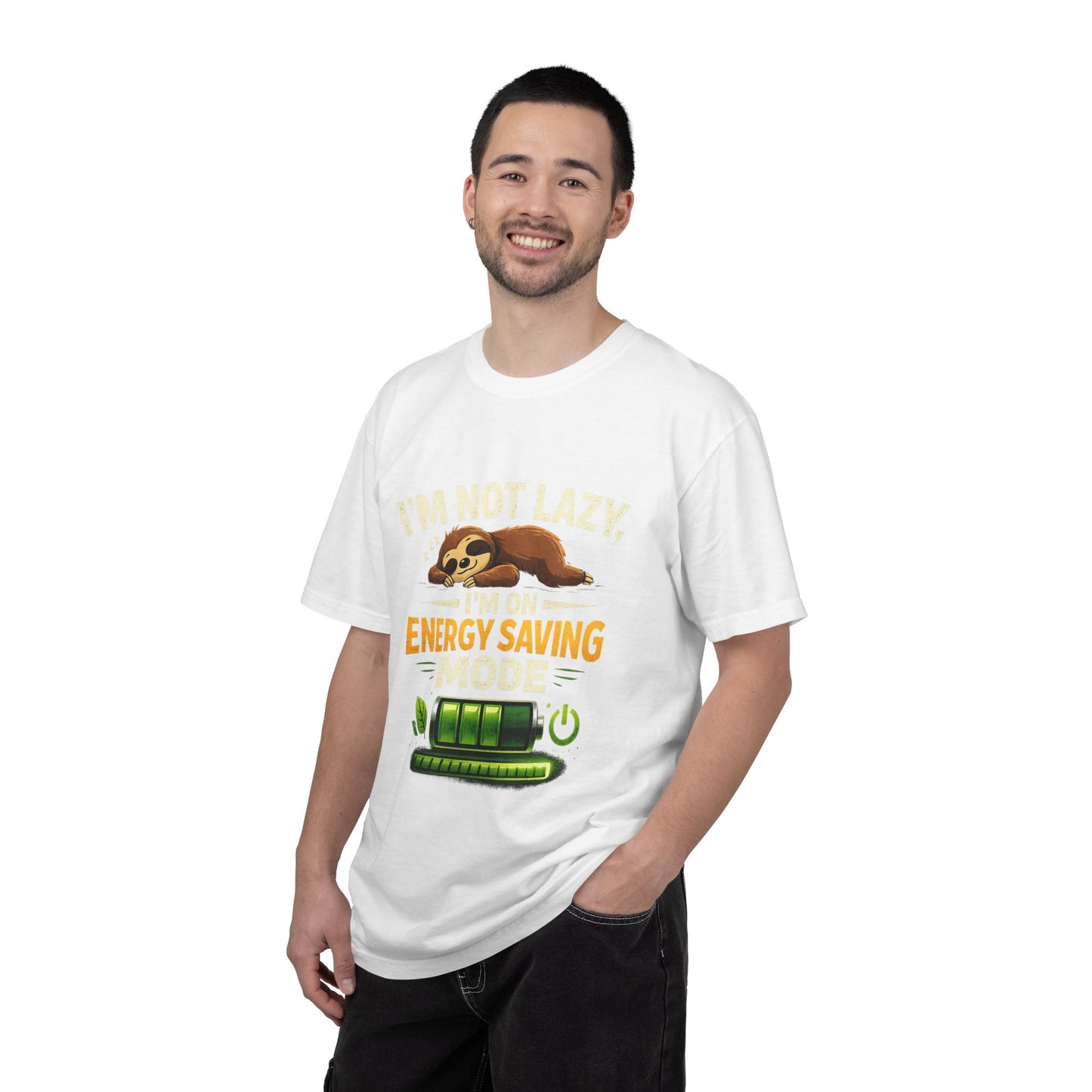 Sloth Saving Energy T-Shirt — meme Cute Lazy Eco Graphic Tee