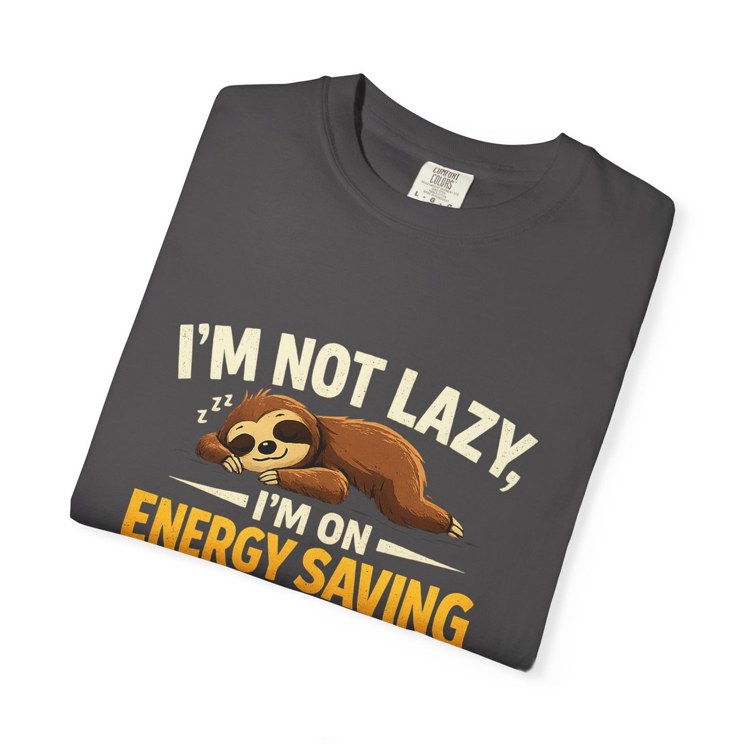 Sloth Saving Energy T-Shirt — meme Cute Lazy Eco Graphic Tee