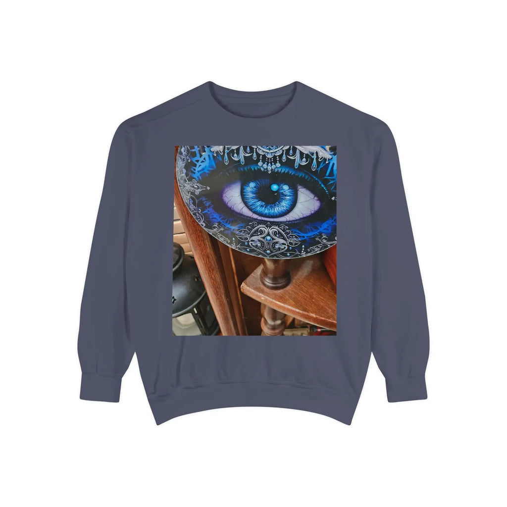 Blue Evil Eye Graphic Sweatshirt | Mystical Eye Artwork