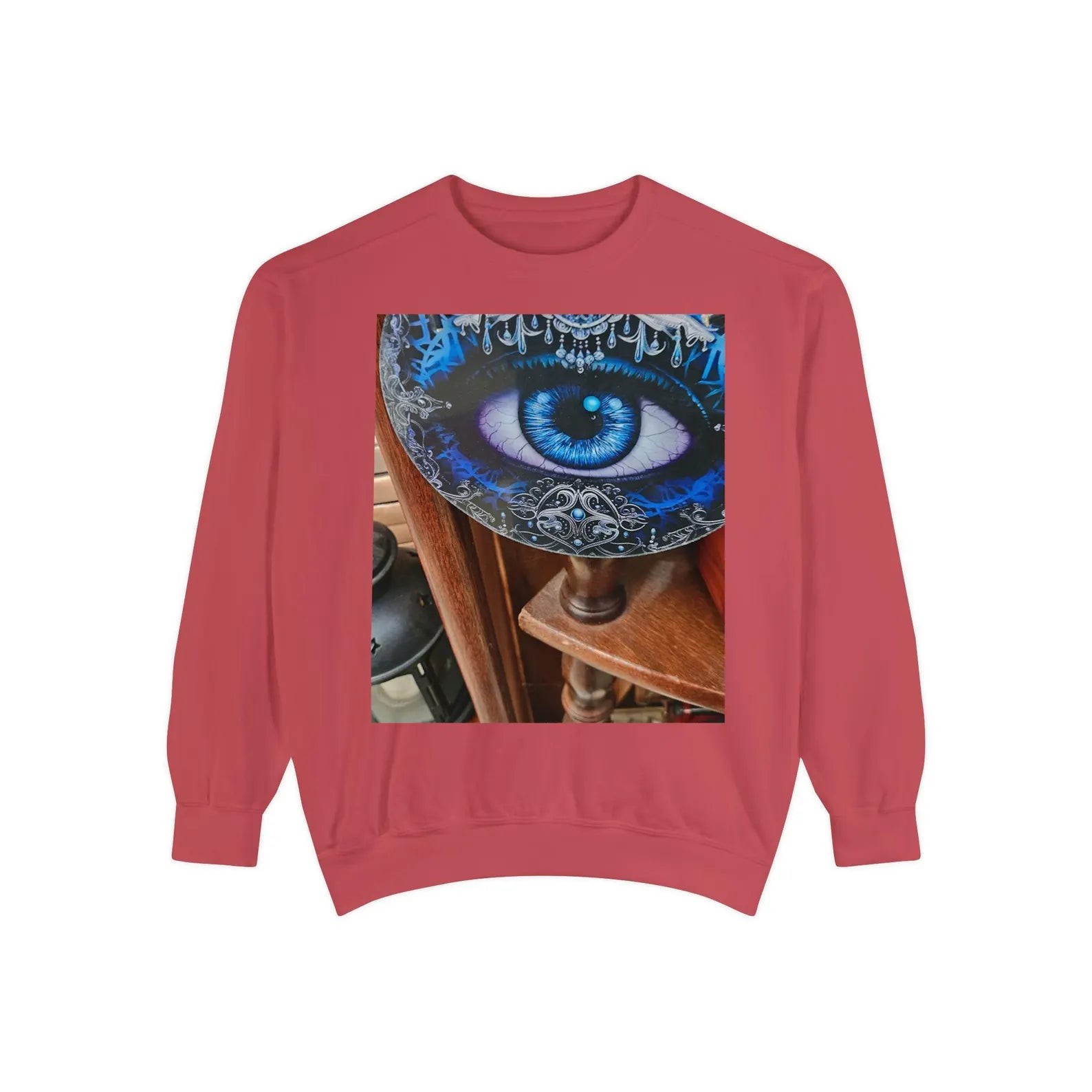 Blue Evil Eye Graphic Sweatshirt | Mystical Eye Artwork