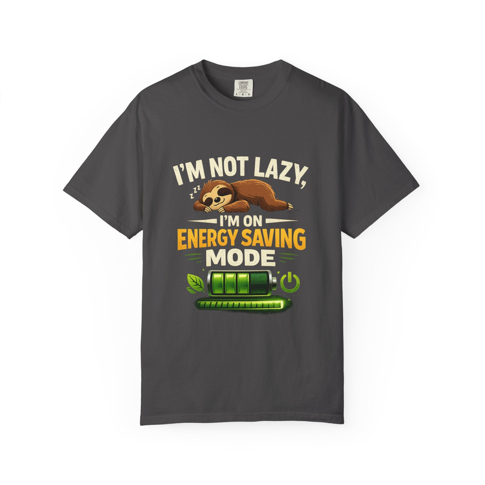 Sloth Saving Energy T-Shirt — meme Cute Lazy Eco Graphic Tee