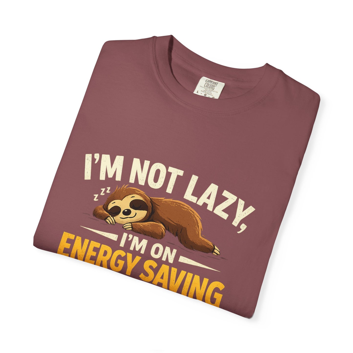 Sloth Saving Energy T-Shirt — meme Cute Lazy Eco Graphic Tee