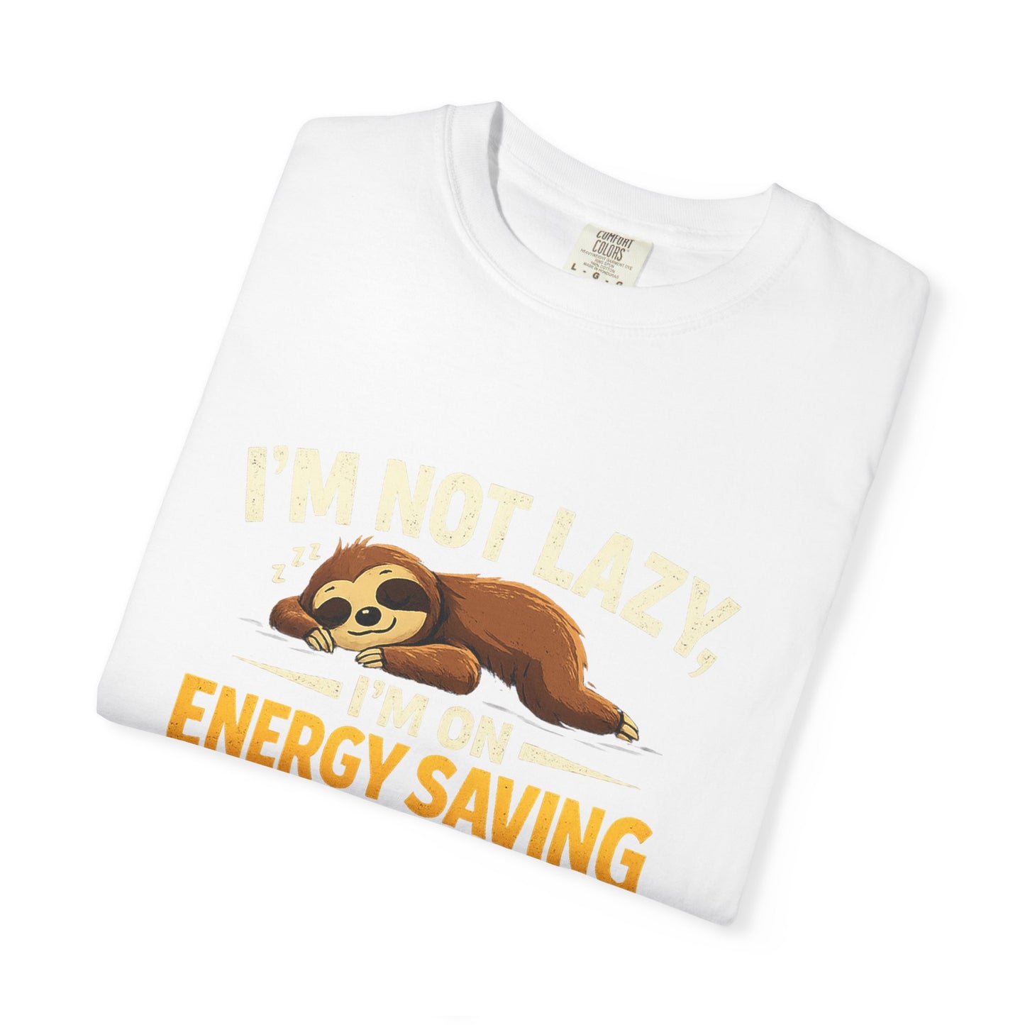 Sloth Saving Energy T-Shirt — meme Cute Lazy Eco Graphic Tee