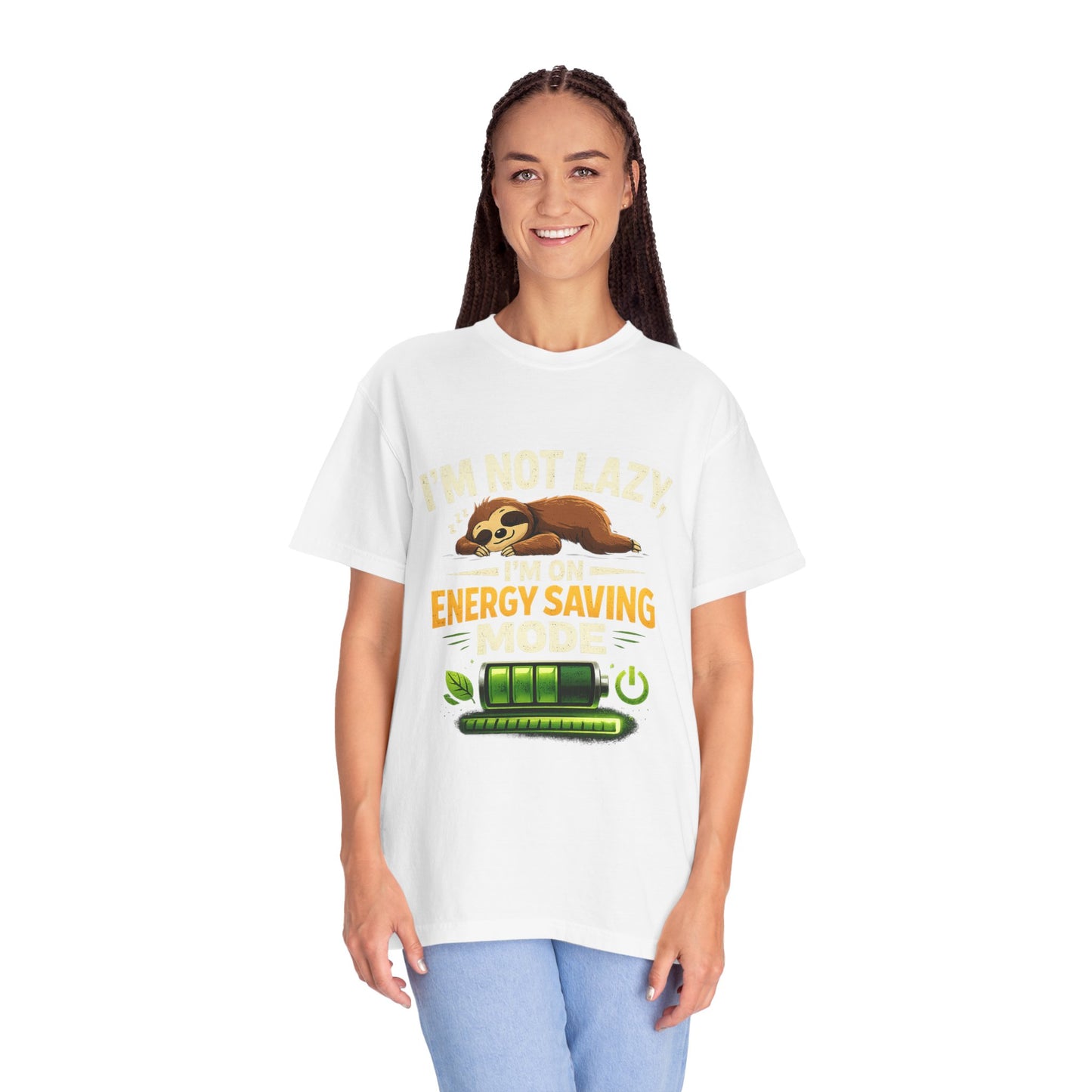 Sloth Saving Energy T-Shirt — meme Cute Lazy Eco Graphic Tee