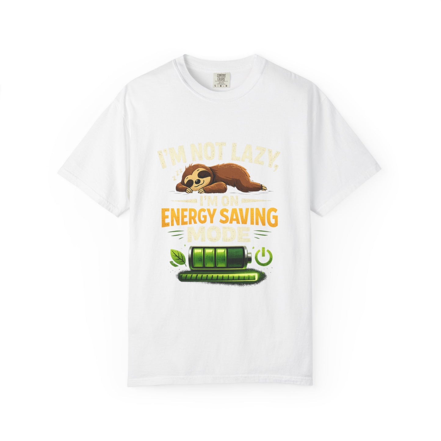 Sloth Saving Energy T-Shirt — meme Cute Lazy Eco Graphic Tee
