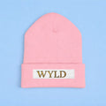WYLD Leopard Print Text Beanie | Cuffed Embroidered Beanie