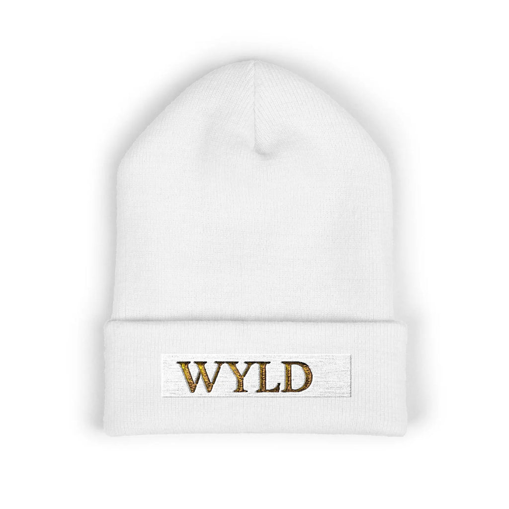 WYLD Leopard Print Text Beanie | Cuffed Embroidered Beanie
