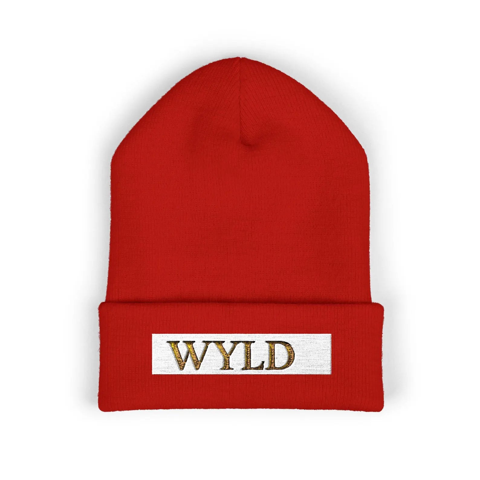 WYLD Leopard Print Text Beanie | Cuffed Embroidered Beanie