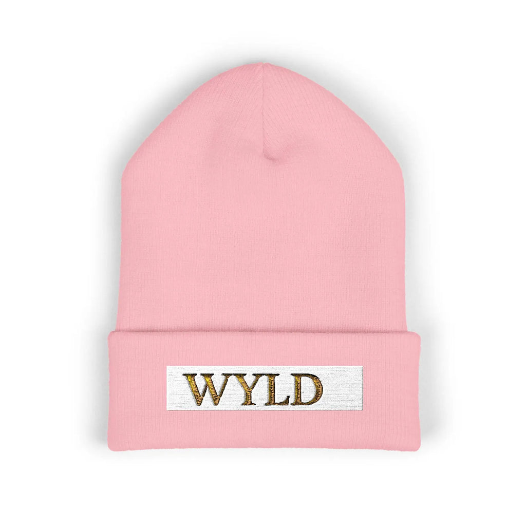 WYLD Leopard Print Text Beanie | Cuffed Embroidered Beanie